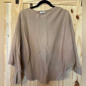 Tan Oversized balloon sleeve Sweater